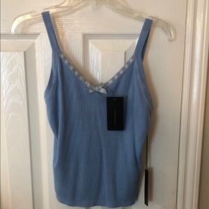 BCBGMaxAzria NWT Girls Light Blue Camisole / tank top with Plaid Bow also pink